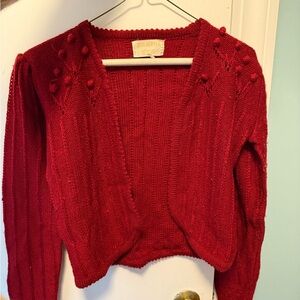 Vintage ( 80s ) Red Women's Knit Cardigan Sweater